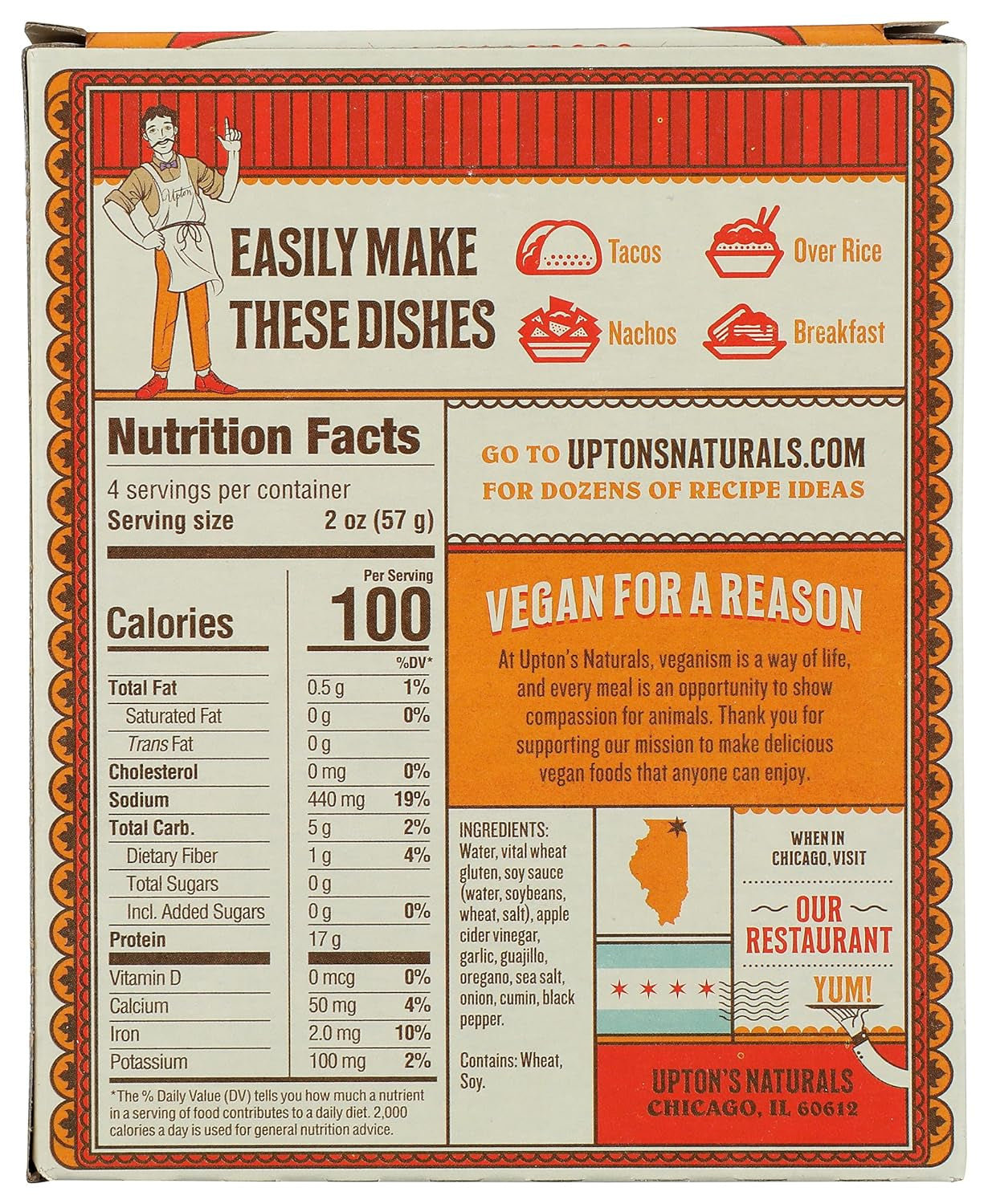 Upton'S Natural, Chorizo Seitan, 8 Oz