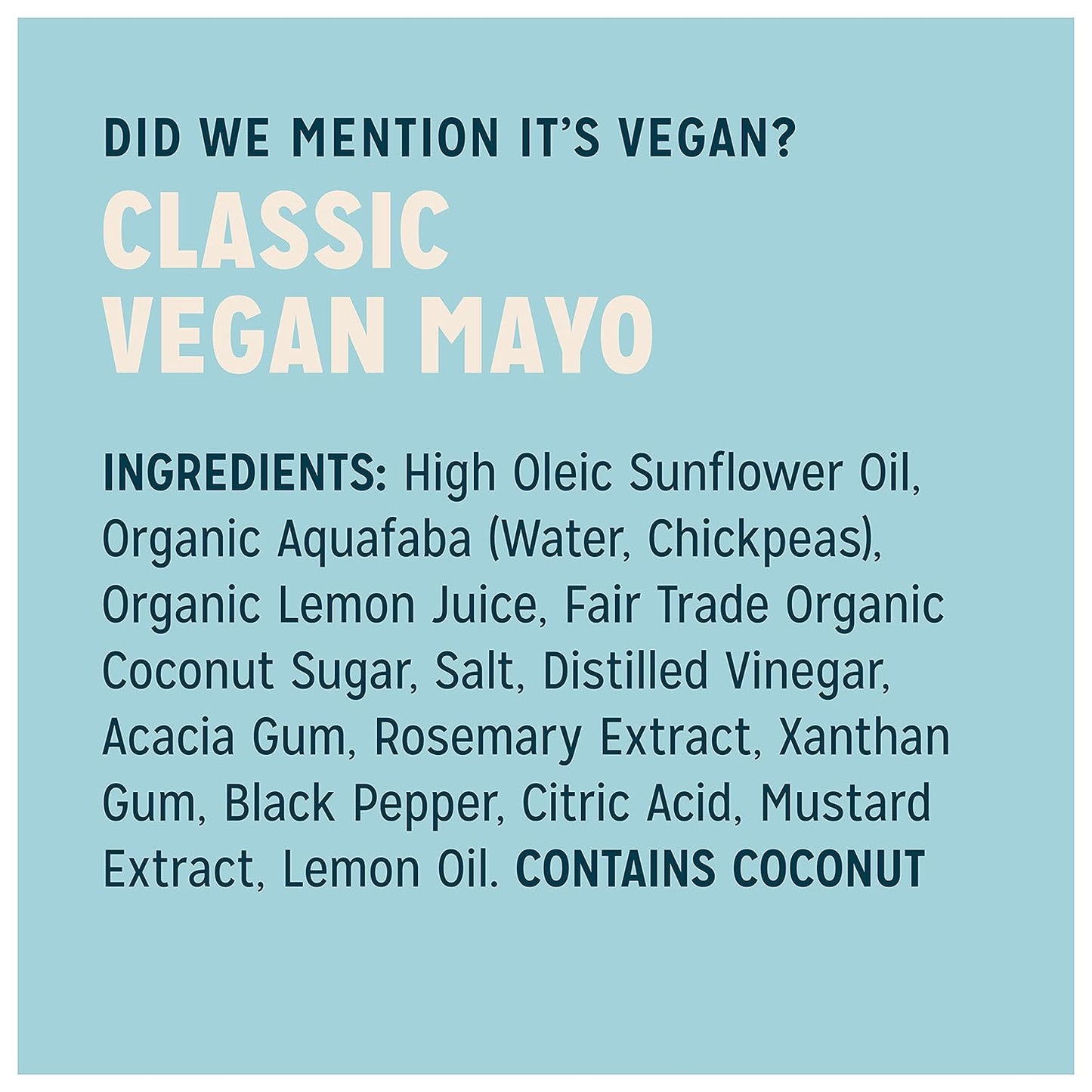 Sir Kensington'S Vegan Mayo Classic Keto Diet Certified Gluten Free Certified Vegan Soy Free Non- GMO Project Verified Shelf-Stable 12 Oz