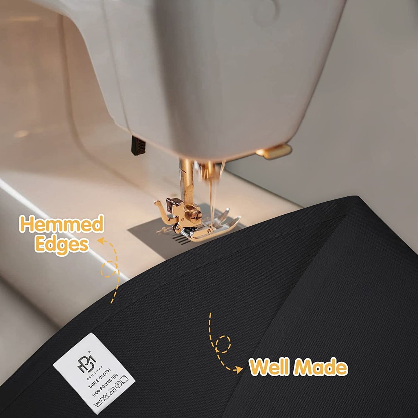 6 Pack Black round Tablecloths 120 Inch - Circle Bulk Linen Polyester Fabric Washable Table Clothes Cover for Wedding Reception Banquet Birthday Party Buffet Restaurant