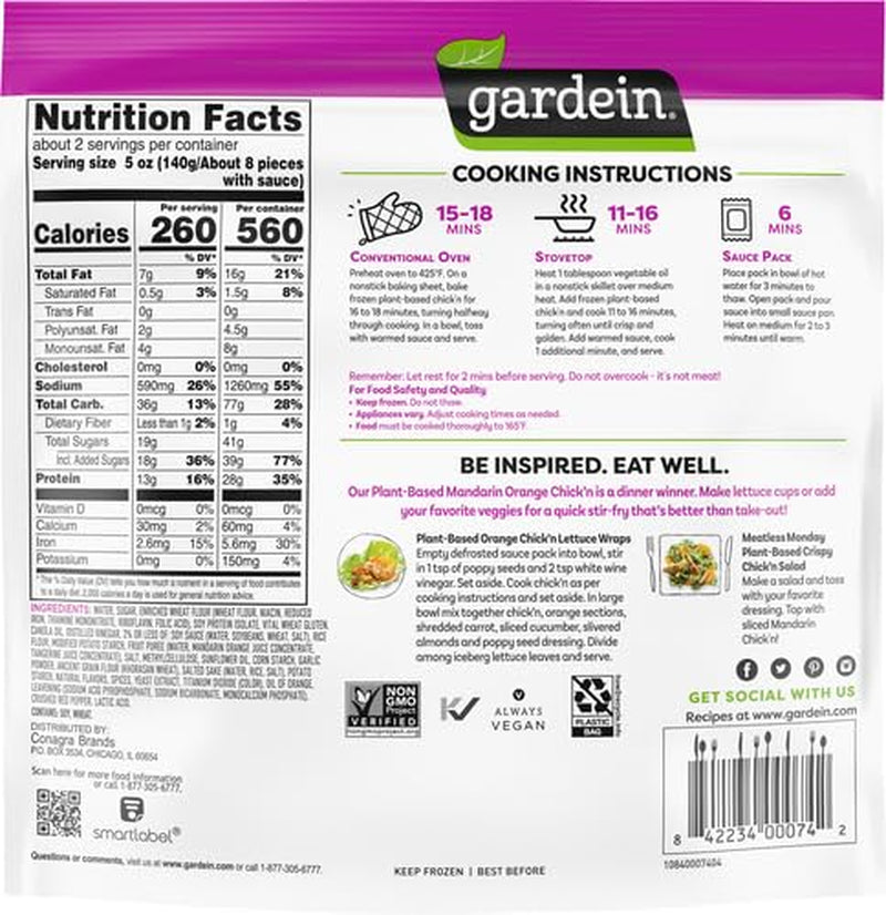 Mandarin Orange Crispy Plant-Based Chick'N, Vegan, Frozen, 10.5 Oz.