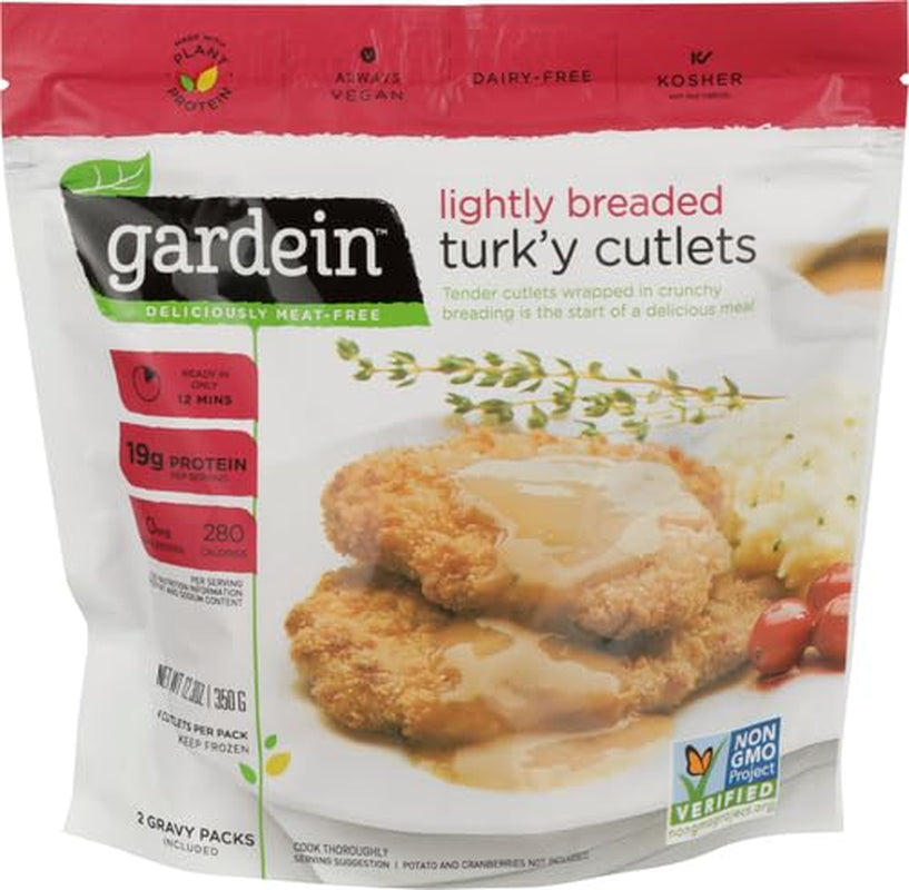 Lightly Breaded Plant-Based Turk'Y Cutlets, Vegan, Frozen, 12.3 Oz.