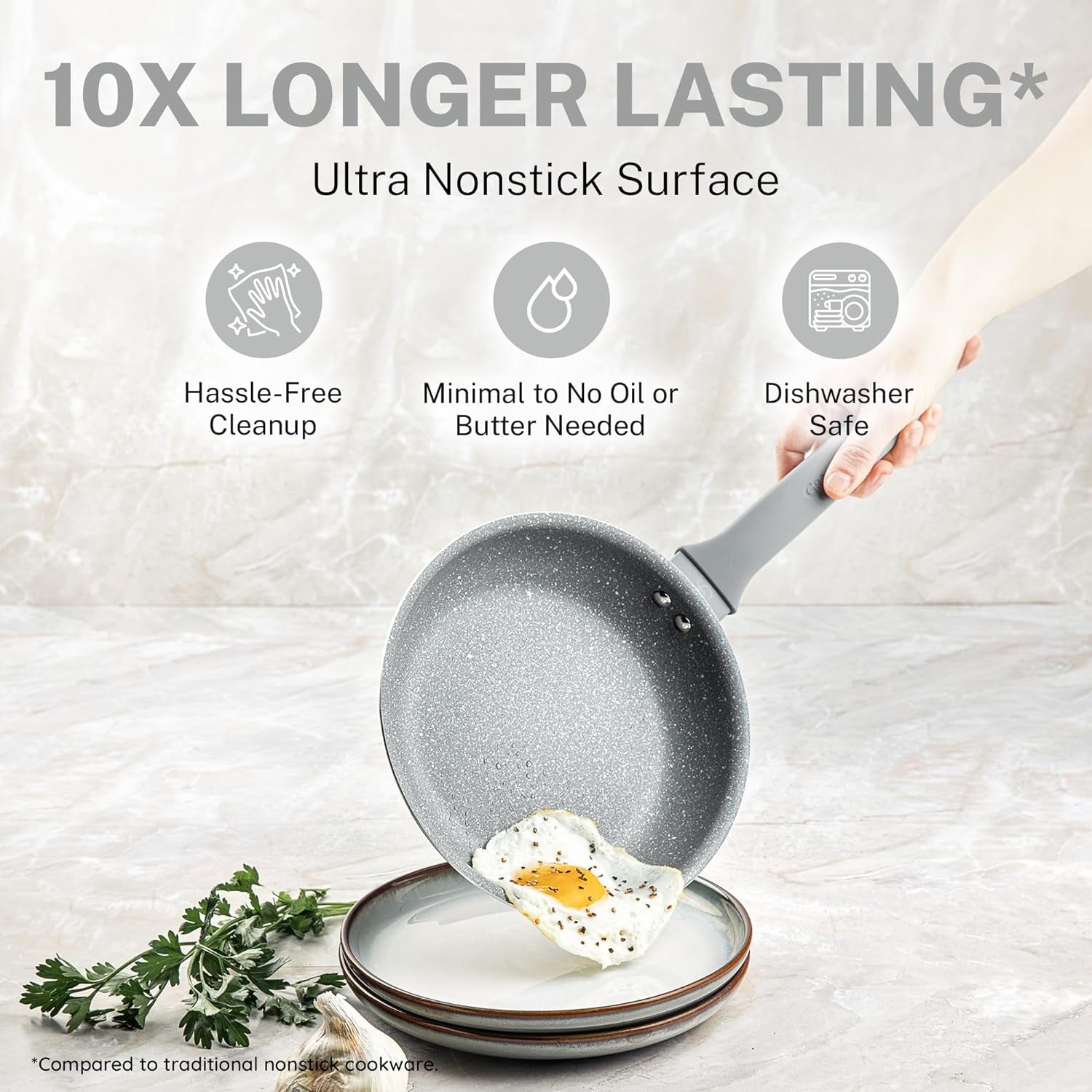 20 Pc Pots and Pans Set Non Stick Cookware Set, Kitchen Cookware Sets, Pot and Pan Set, Pot Set, Diamond Coated Nonstick Cookware Set with Lids, Healthy and Non Toxic, Dishwasher Safe…