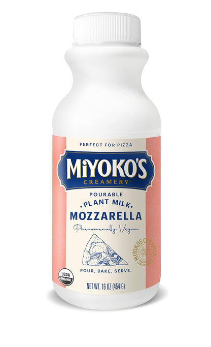 MIYOKO'S CREAMERY Organic Pourable Mozzarella Cheese, Melts-Bubbles-Browns, Made from Plant Milk, Dairy Free, Vegan, 16Oz. (1-Pack)