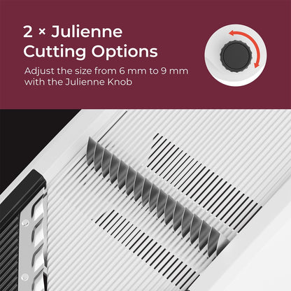 living Mandoline Slicer for Kitchen, Adjustable Vegetable Chopper, Fruit, Cheese Grater, Potato Chips Slicer - White