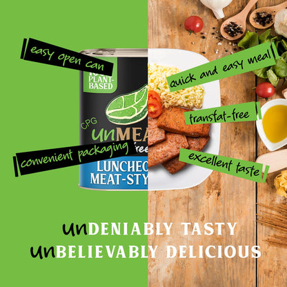 Plant Based Meat | Easy to Prepare Plant Based Protein | Vegan Meat with Less Calories, Luncheon Meat Style, 12 Pack