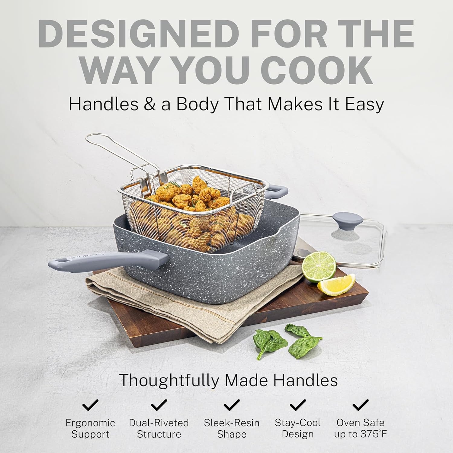 20 Pc Pots and Pans Set Non Stick Cookware Set, Kitchen Cookware Sets, Pot and Pan Set, Pot Set, Diamond Coated Nonstick Cookware Set with Lids, Healthy and Non Toxic, Dishwasher Safe…