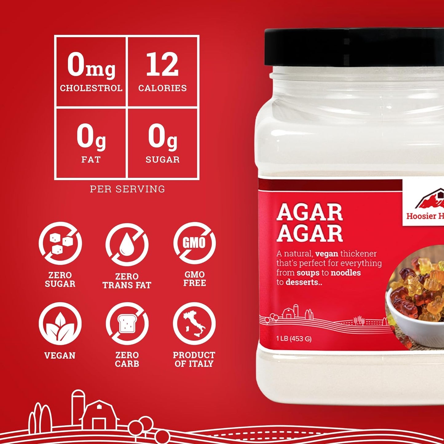 Agar Agar Powder, 1LB (Pack of 1)