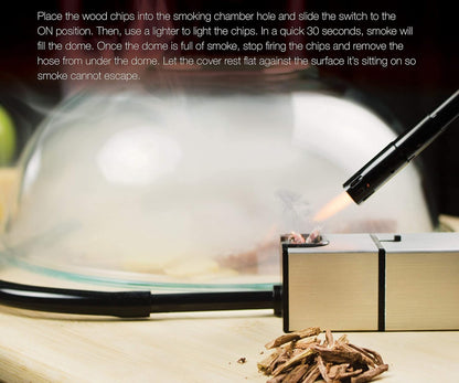 Cocktail Smoker Kit - Indoor Drink & Food Infuser with Wood Chips | Old Fashioned Whiskey Bourbon Smoker Gift