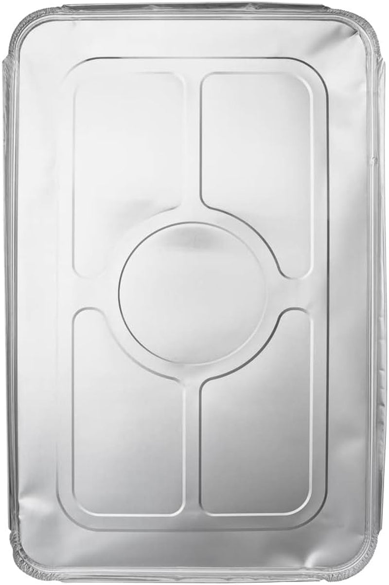 LIDS ONLY: Foil Lux Foil Pan Lids 25 Oven-Ready Foil Tray Lids -Fits Full-Size Steam Table Lids Freezable Silver Aluminum Disposableturkey Pan Lids Pans Sold Separately