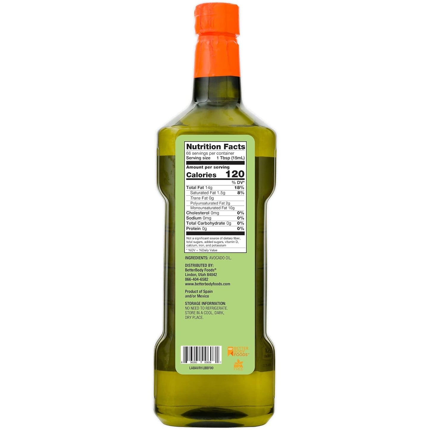 Refined Non-Gmo Cooking Oil, Kosher, Keto and Paleo Diet Friendly, for High-Heat Cooking, 100% Pure Avocado Oil, 1 Liter, 33.8 Fl Oz