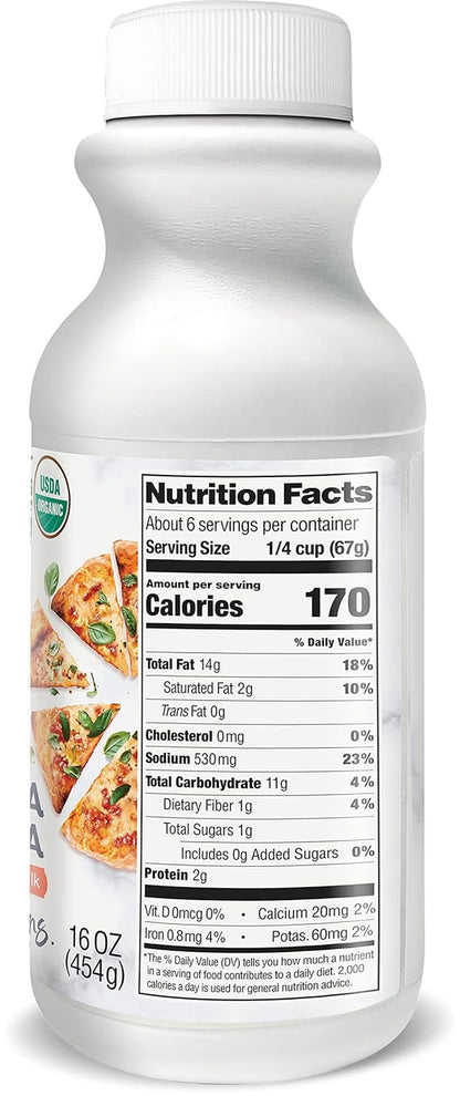 MIYOKO'S CREAMERY Organic Pourable Mozzarella Cheese, Melts-Bubbles-Browns, Made from Plant Milk, Dairy Free, Vegan, 16Oz. (1-Pack)
