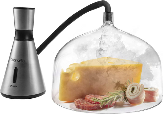 Smoking Gun W XL 7-1/4" Dome - Hot Cold Electric Portable Smoker Infuser Kit for Indoor Outdoor Use- Smoke Meat Cheese Cocktails Faster than Smoker Box, Large Dome W Greater Capacity, Fathers Day Gift