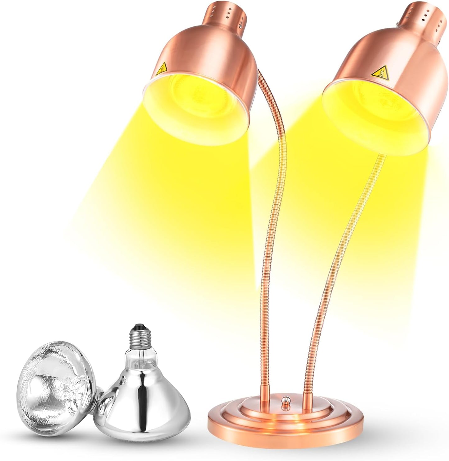 1 Pcs Food Heat Lamp Food Heat Preservation Lamp Commercial Food Warmer Light Portable Catering Heat Lamp for Restaurant Kitchen Food Heating Home Use Service Buffet, Dual Head, 250W Bulb