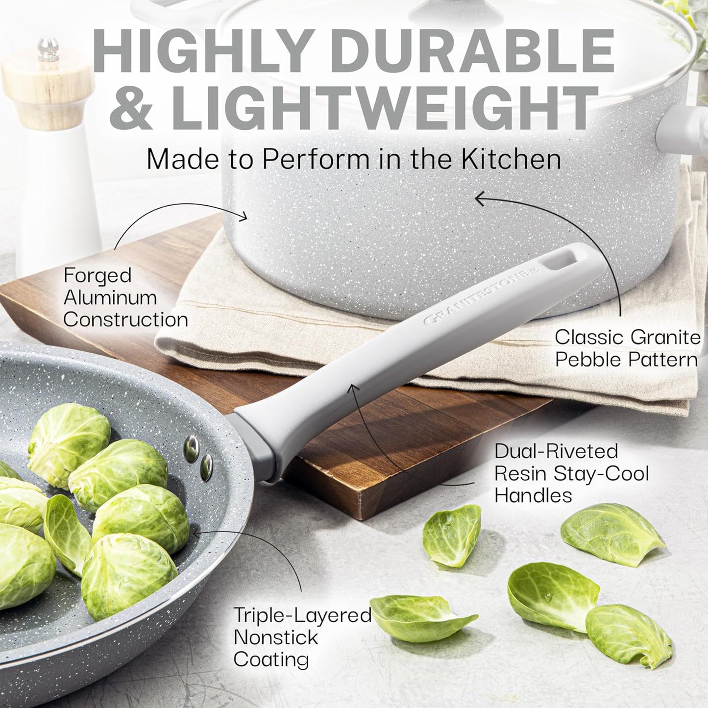 20 Pc Pots and Pans Set Non Stick Cookware Set, Kitchen Cookware Sets, Pot and Pan Set, Pot Set, Diamond Coated Nonstick Cookware Set with Lids, Healthy and Non Toxic, Dishwasher Safe…