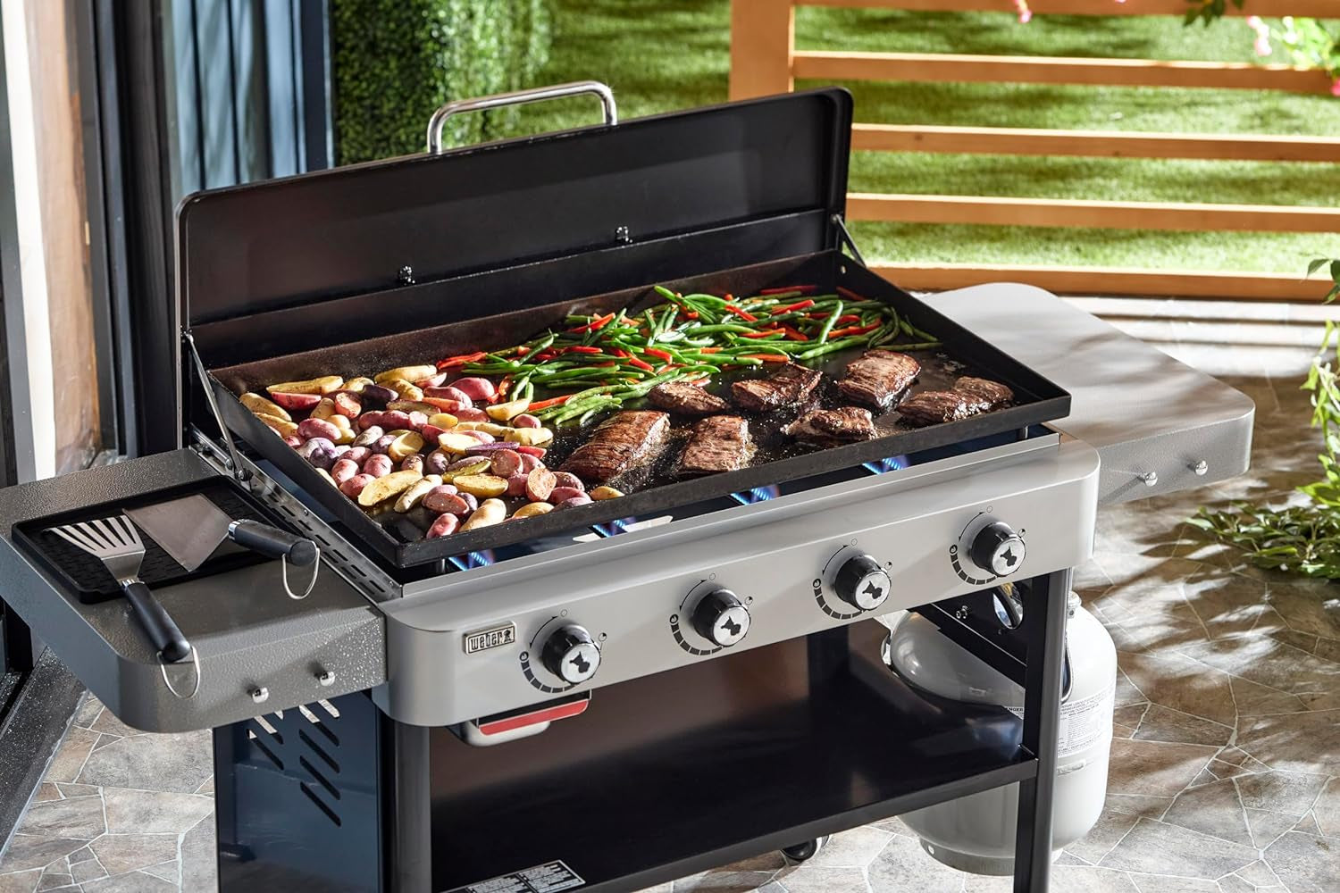 36" Gas Griddle, 4 Burner, Black
