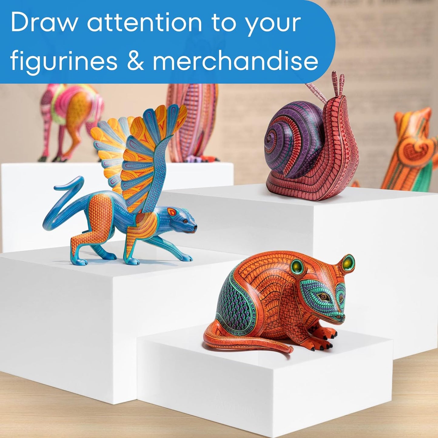 Display Risers, Buffer Risers and Cake Stand, Acrylic Display Stands for Catering Supplies Buffet Display, Dessert Table Display Set for Vendor Events, Set of 3 Glossy White