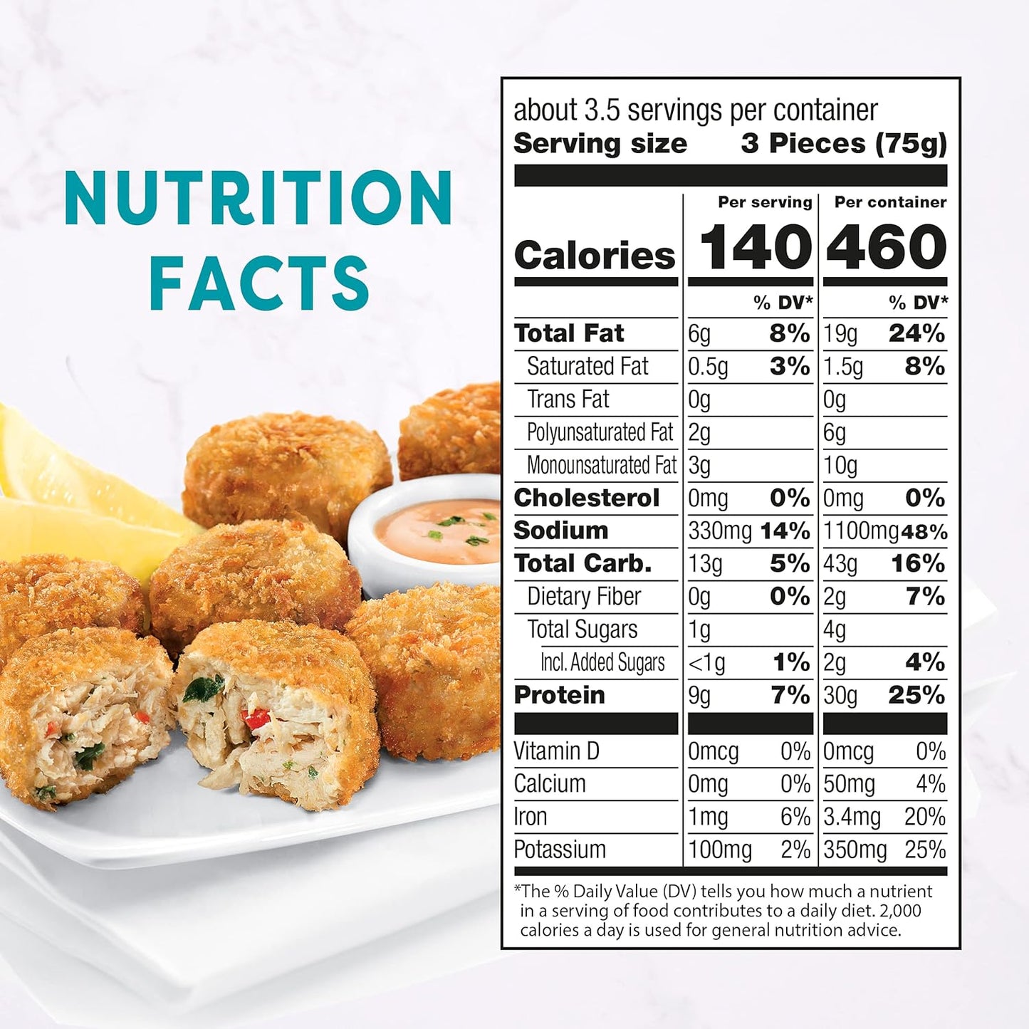 Mini Crispy Plant-Based Crabless Cakes, Vegan, Frozen, 8.8 Oz.