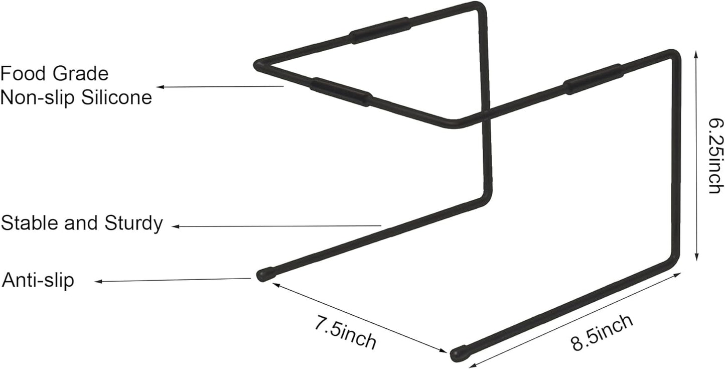 HPC DECOR 6PCS Black Metal Pizza Stands for Tables- Pizza Pan Riser Rack Holder- Food Display Riser Stands for Party Buffet Table Platter Tray- Metal Display Stands for Home, Restaurant, Catering