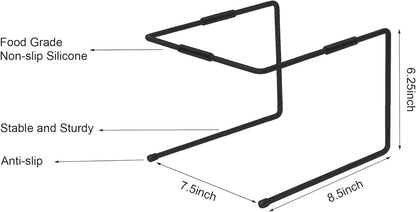 HPC DECOR 6PCS Black Metal Pizza Stands for Tables- Pizza Pan Riser Rack Holder- Food Display Riser Stands for Party Buffet Table Platter Tray- Metal Display Stands for Home, Restaurant, Catering