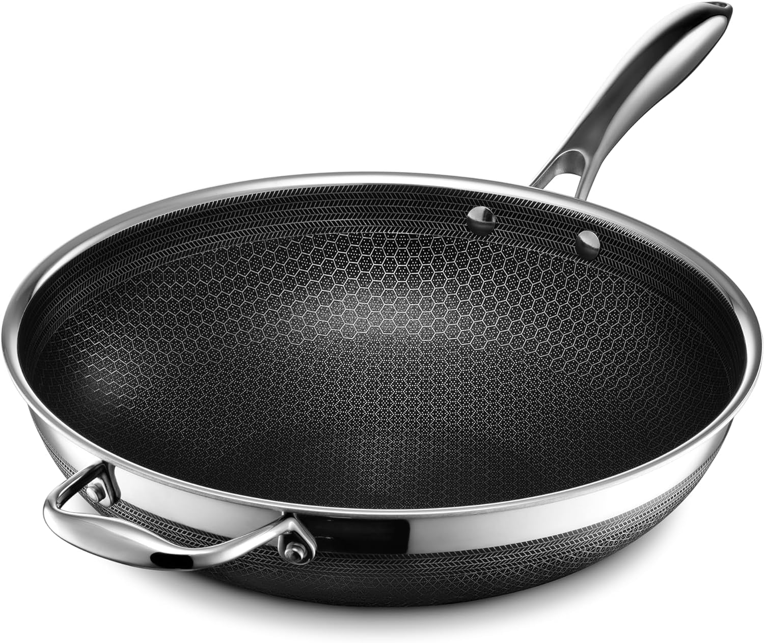 Hybrid Nonstick Wok, 12-Inch, Stay-Cool Handle, Dishwasher Safe, Induction Ready, Compatible with All Cooktops