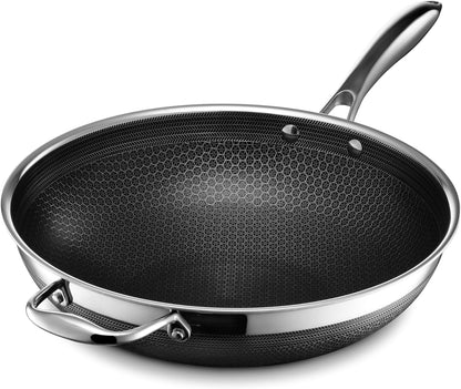 Hybrid Nonstick Wok, 12-Inch, Stay-Cool Handle, Dishwasher Safe, Induction Ready, Compatible with All Cooktops