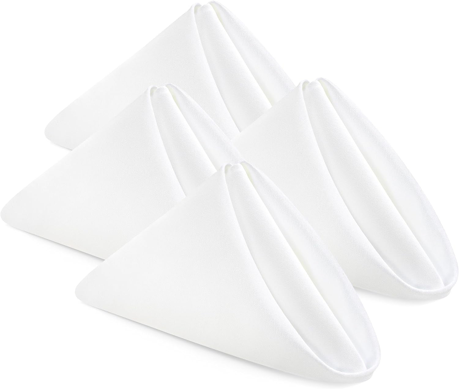 [24 Pack, White] Cloth Napkins 17X17 Inches, 100% Polyester Dinner Napkins with Hemmed Edges, Washable Napkins Ideal for Parties, Weddings and Dinners