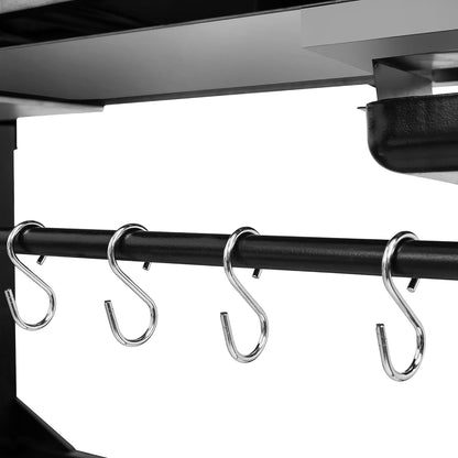 GD401C 4-Burner Gas Grill and Griddle Combo with Cover, 48,000 BTU, Flat Top Propane Grill Griddle Combo with Folding Legs for Outdoor Cooking While Camping or Tailgating, Black & Silver