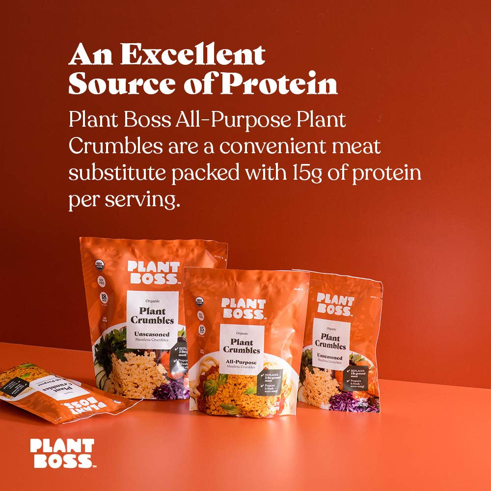 All-Purpose Plant Crumbles | Organic Meatless Crumbles | 15G Protein per Serving | Soy-Free | 3.35 Oz Bag | Pack of 6