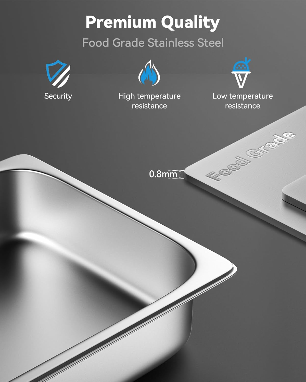 Hotel Pan 4" Deep Steam Table Pan 6 Pack 1/2 Size 12.8" L X 10.4" W Hotel Pan 22 Gauge Stainless Steel anti Jam Steam Table Pan