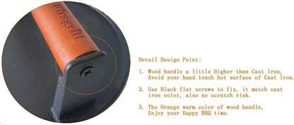 Burger Press 7.08" round & 8.3”X4.3”Rectangle Heavy-Duty Cast Iron Smash Meat Steak with Wood Handle for Blackstone Camp Chef Pitboss Weber Treager Griddle Grills (Round & Rectangle)