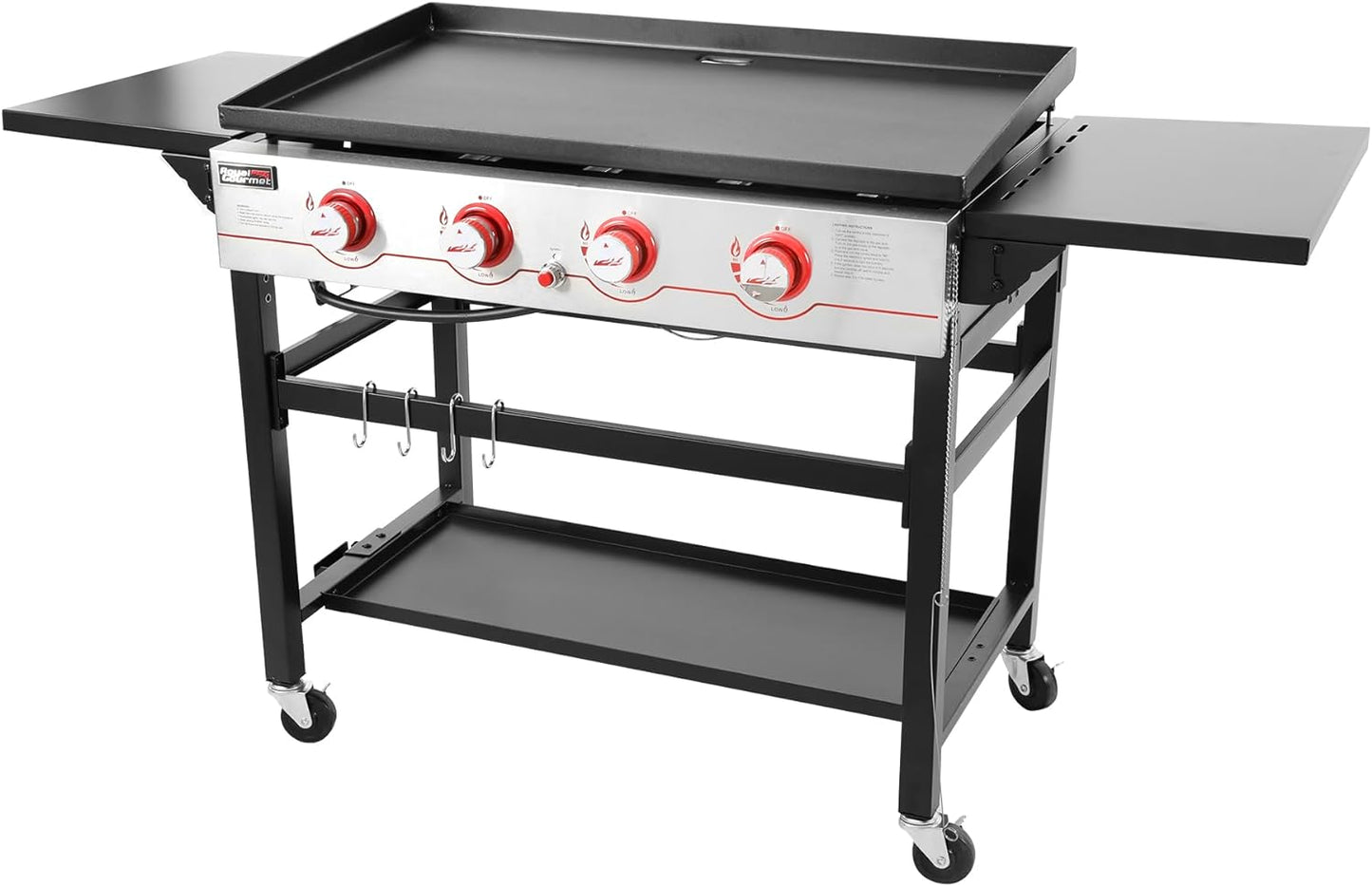 GB4000 36-Inch 4-Burner Flat Top Propane Gas Grill Griddle, for BBQ, Camping, Red
