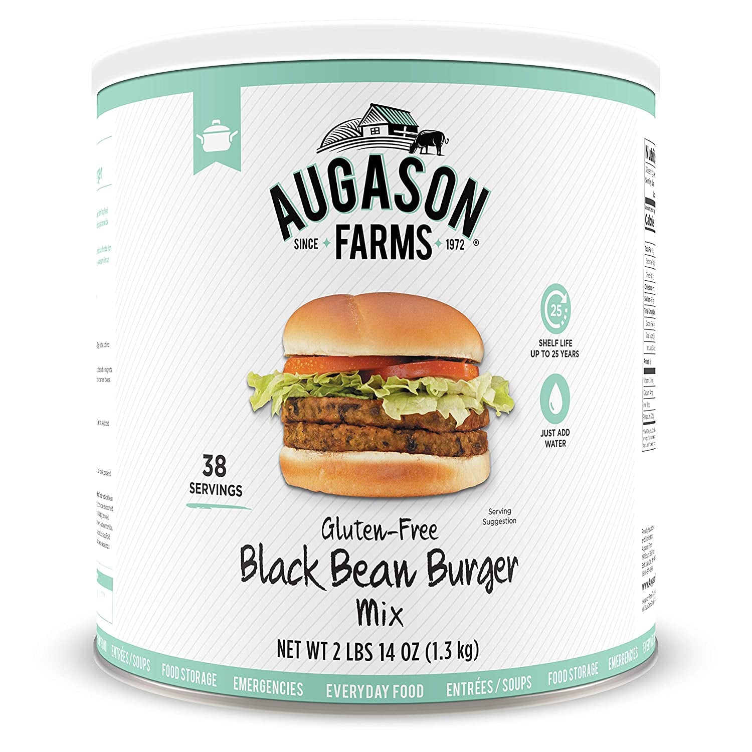 Gluten-Free Black Bean Burger 2 Lbs 14 Oz No. 10 Can 1 Pack