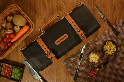 14-Pockets Knife Roll, Leather Knife Roll, Knife Roll Canvas, Knife Bag Holders, Knife Roll Bag, Chef Bag, Chef Knife Bag, Chef Knife Roll, Chef Knife Bag, Pocket Knife Roll