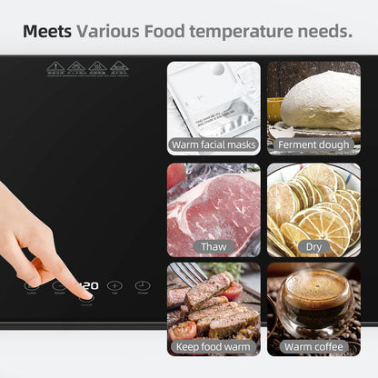 Electric Server Warming Tray,Food Warmer for Parties,9 Adjustable Temperature Control,6 Hours Timer,Ultra Slim Warming Tray,For Buffets,Restaurants,House Parties, Party (23.6" X 15.7")