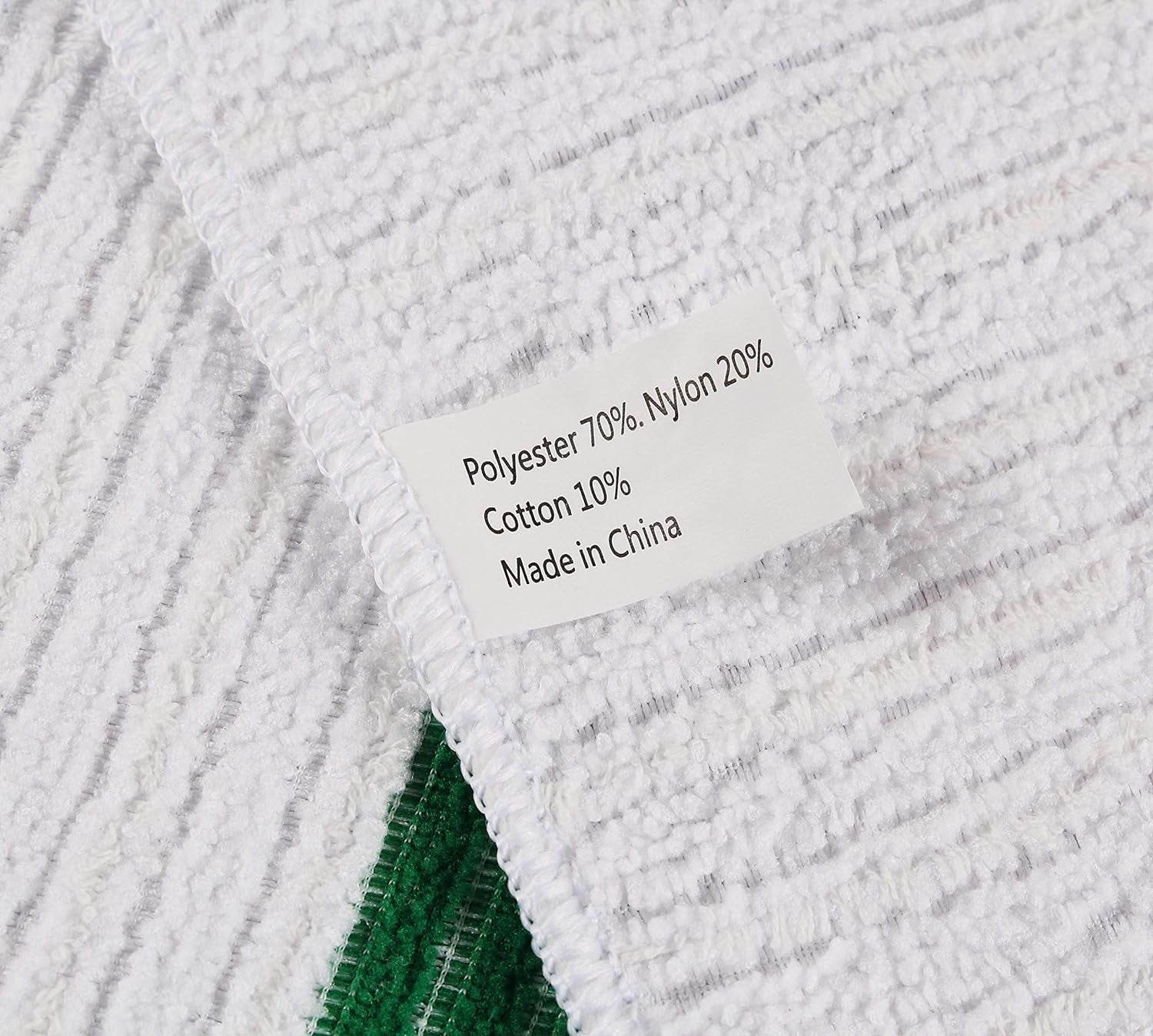 Premium 24 Pack White with Green Stripe Bar Mop Microfiber Towels for Home, Kitchen, Restaurant Cleaning (White/Green Stripe, 14Inx18In)