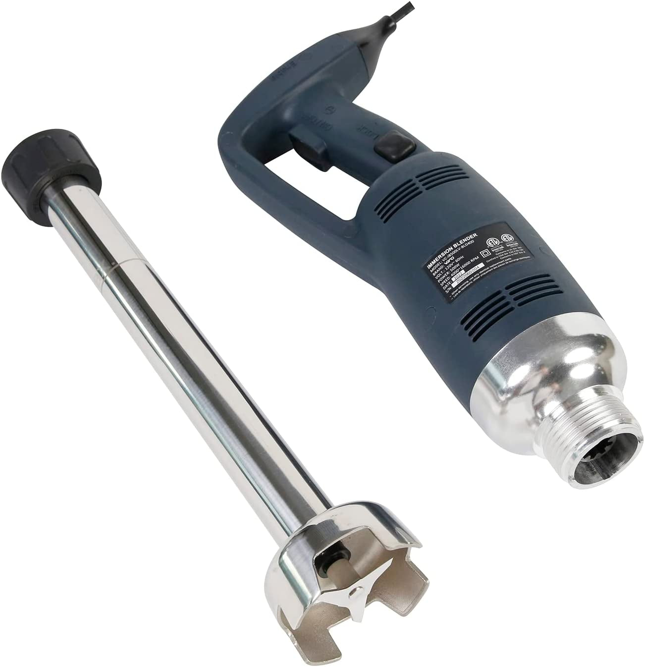 500W Commercial Immersion Blender, 15.7" SUS 304 Removable Shaft, Heavy Duty Power Hand Mixer with Variable Speed 6000-20000RPM, Professional Electric Stick Blender for Restaurant Kitchen Use.