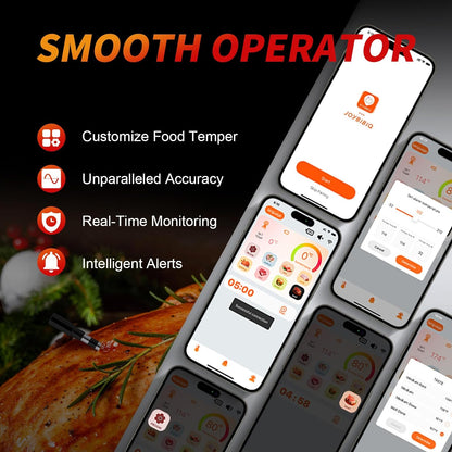 Wireless Meat Thermometer Digital, 800FT Long Range Bluetooth Cooking Thermometer, Food Thermometer for Remote Monitoring of Grill, Oven, Smoker, Air Fryer, Rotisserie, Ios & Android App