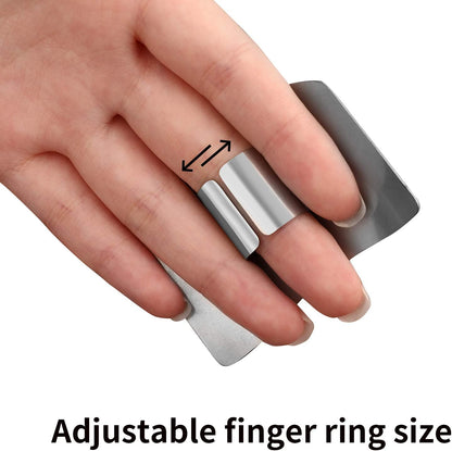 Chef Finger Guards for Cutting with Gift Box, 2Pcs Premium 304 Stainless Steel Finger Protectors for Cutting, Slicing and Chopping Vegetables, Fruits and Meat, Avoid Hurting Kitchen Tools