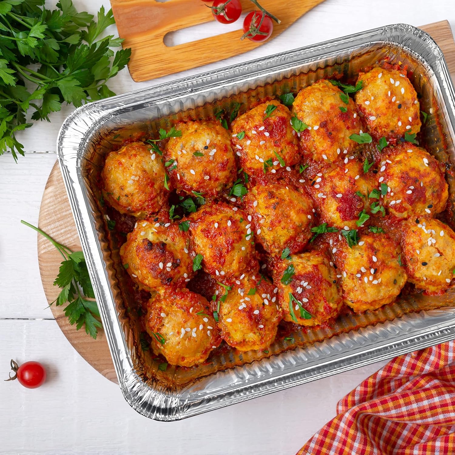 9" X 13 ” Aluminum Foil Pans with Lids (10 Pack) | Durable Disposable Half-Size Deep Steam Pan and Oven Buffet Trays | Food Containers for Catering, Baking, Roasting'