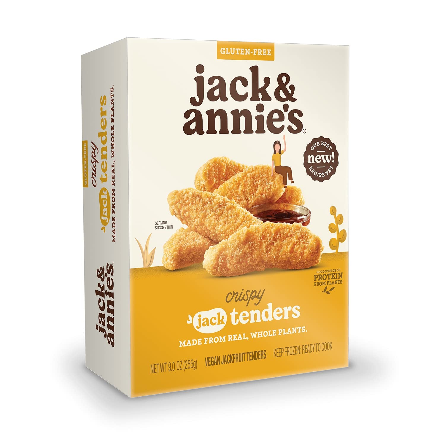 Crispy Jack Fruit Tenders (9 Oz, 8) - Delicious Plant-Based Meat Alternative - Vegan Jackfruit Chicken Tenders - 51% Less Fat - Gluten Free