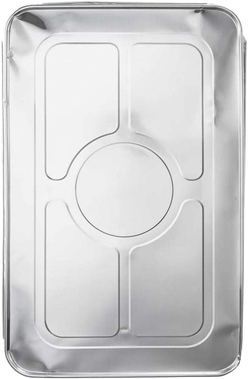 LIDS ONLY: Foil Lux Foil Pan Lids 25 Oven-Ready Foil Tray Lids -Fits Full-Size Steam Table Lids Freezable Silver Aluminum Disposableturkey Pan Lids Pans Sold Separately