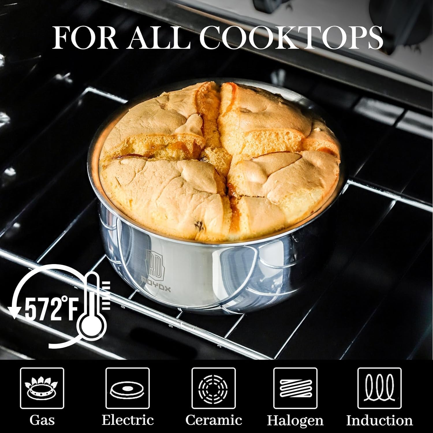 ROYDX Pots and Pans Set, 20 Piece Stainless Steel Kitchen Removable Handle Cookware Set, Frying Saucepans with Lid, Stay-Cool Handles for All Stoves, Dishwasher and Oven Safe, Camping