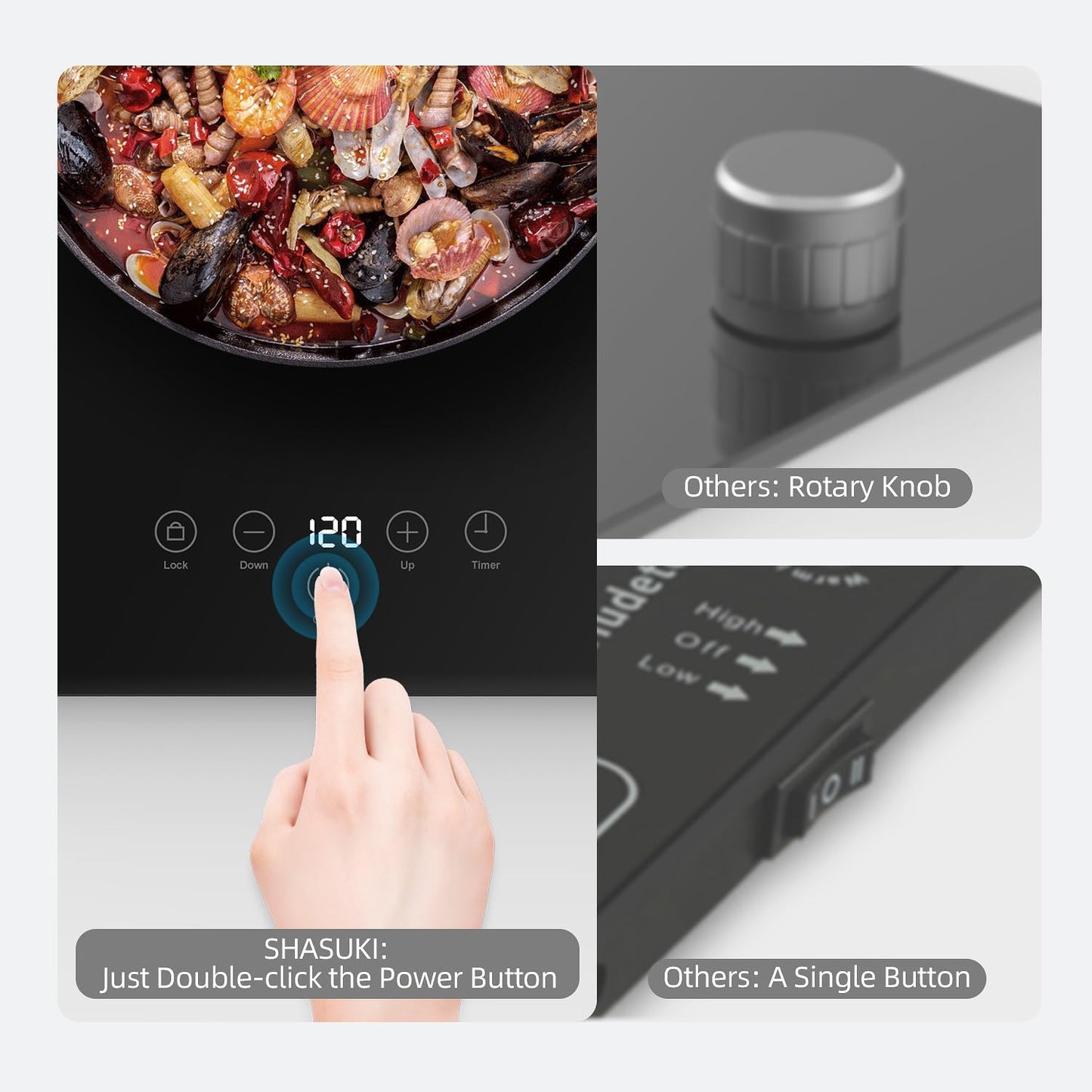 Electric Server Warming Tray,Food Warmer for Parties,9 Adjustable Temperature Control,6 Hours Timer,Ultra Slim Warming Tray,For Buffets,Restaurants,House Parties, Party (23.6" X 15.7")