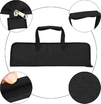 Chef’S Knife Roll Bag, Heavy Duty Oxford Chef Knife Bag, Portable 13 Slots Chef Knife Case, Multi-Function Cutlery Knives Pouch Holder Knife Wrap Wallet Tool Roll (Black)