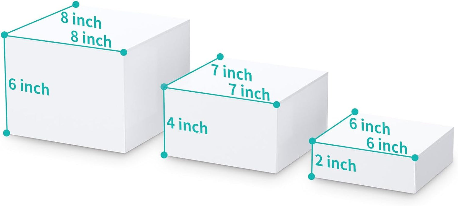 Buffet Risers, Food Risers for Buffet Table, Display Stand Shelf for Catering Collectibles, Acrylic Cube Display Nesting Risers with Hollow Bottoms 6PCS 6''X7''X8''