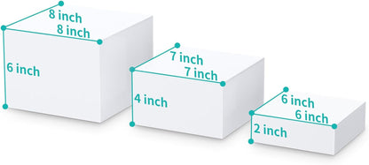 Buffet Risers, Food Risers for Buffet Table, Display Stand Shelf for Catering Collectibles, Acrylic Cube Display Nesting Risers with Hollow Bottoms 6PCS 6''X7''X8''