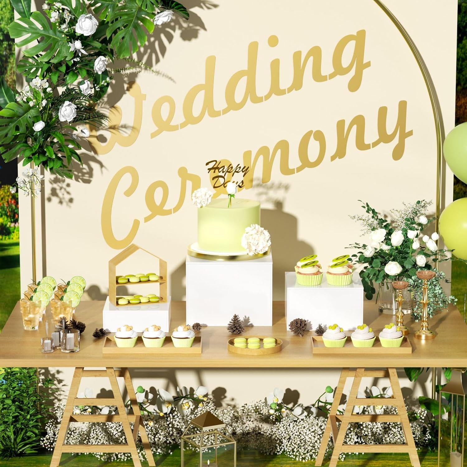 Buffet Risers, Food Risers for Buffet Table, Display Stand Shelf for Catering Collectibles, Acrylic Cube Display Nesting Risers with Hollow Bottoms 6PCS 6''X7''X8''