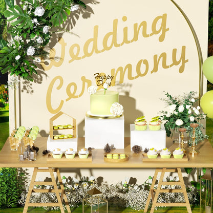 Buffet Risers, Food Risers for Buffet Table, Display Stand Shelf for Catering Collectibles, Acrylic Cube Display Nesting Risers with Hollow Bottoms 6PCS 6''X7''X8''