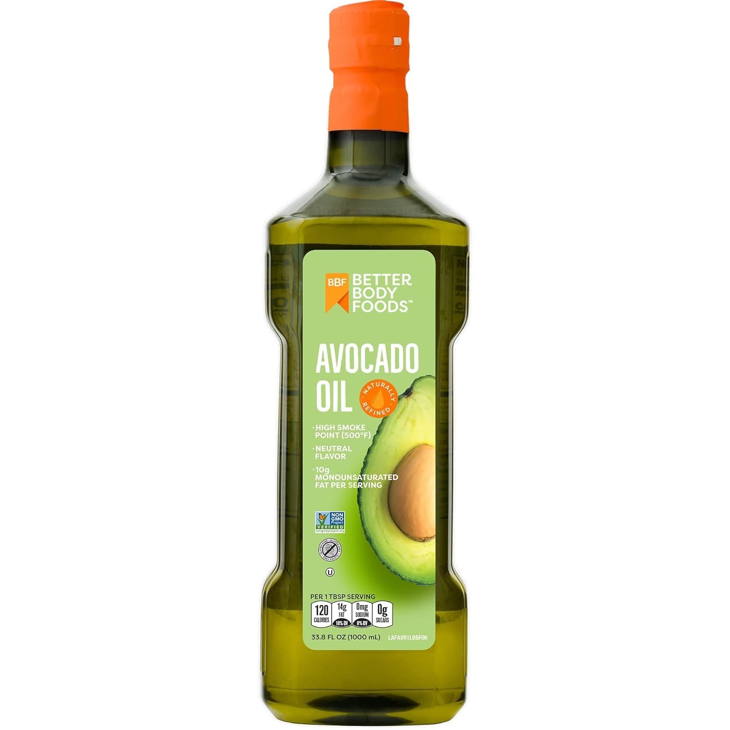 Refined Non-Gmo Cooking Oil, Kosher, Keto and Paleo Diet Friendly, for High-Heat Cooking, 100% Pure Avocado Oil, 1 Liter, 33.8 Fl Oz