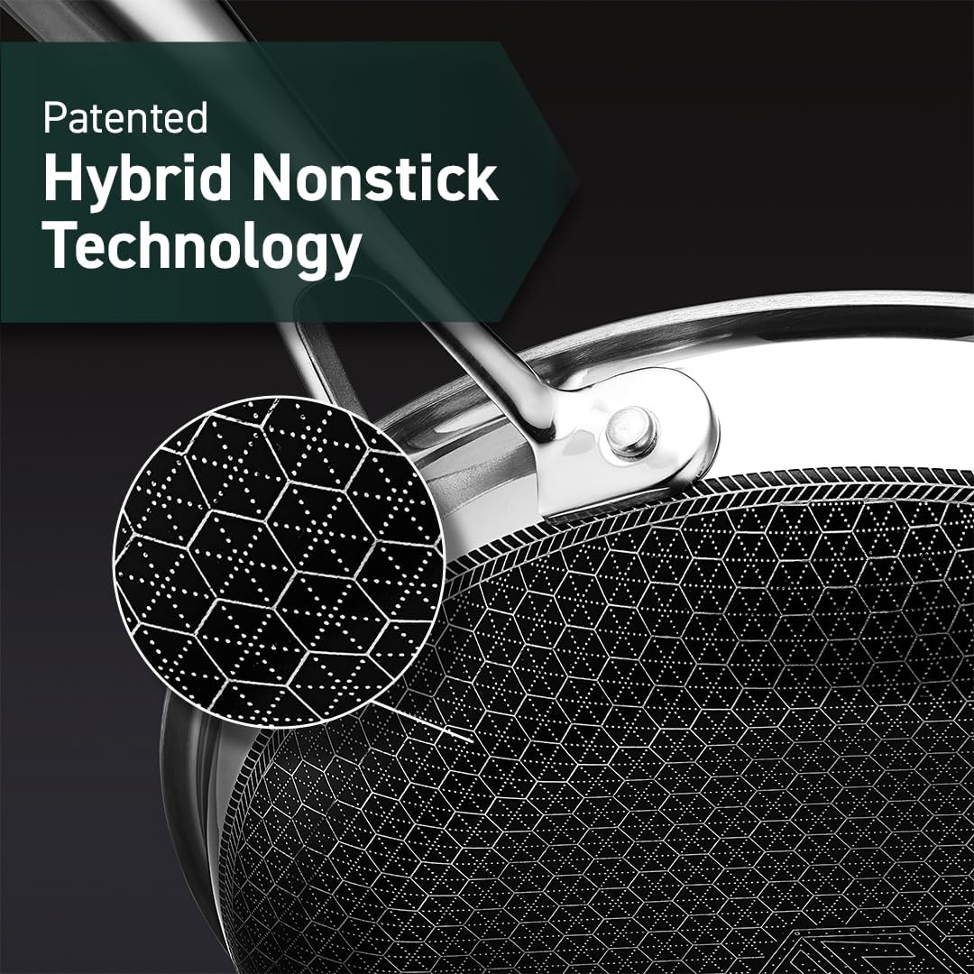 Hybrid Nonstick Frying Pan, 10-Inch, Stay-Cool Handle, Dishwasher and Oven-Safe, Induction Ready, Compatible with All Cooktops